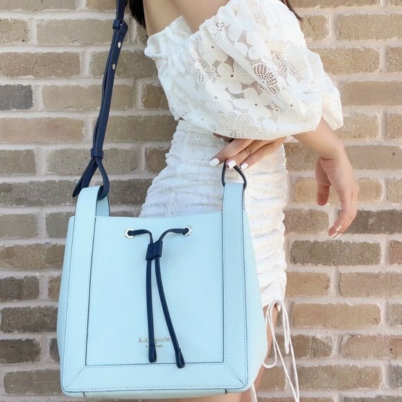 kate spade Handbags - Kate Spade Grab Bucket Crossbody Blue Glow Turquoise Multi